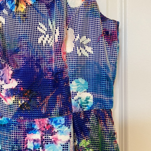 Aidan Mattox Floral Mesh Overlay Dress - Picture 4 of 9